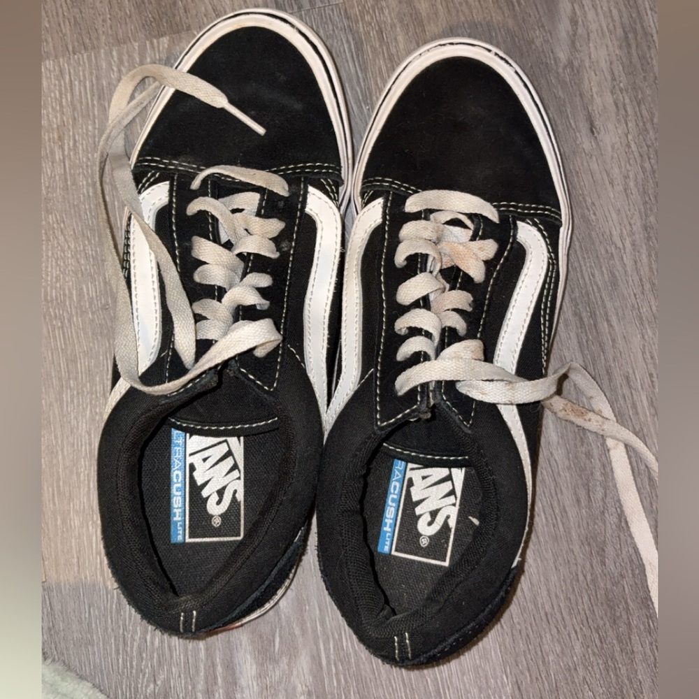 Vans Black and White Lace-Up Shoes